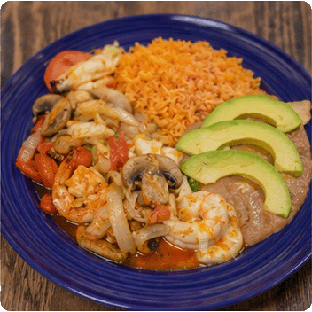Shrimp and avocado plate