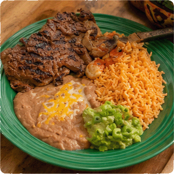 Grilled steak plate