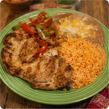 Grilled chicken with peppers