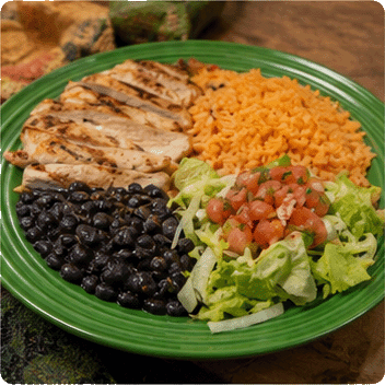 Grilled chicken and black beans