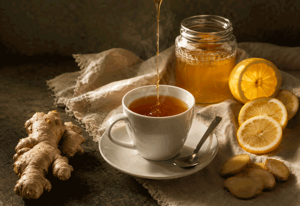 Queens Tahu tonic poured with honey, lemon and ginger